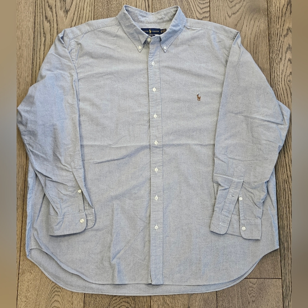 Polo Ralph Lauren 2XB Oxford Cloth Button Down OCBD Big Tall Grey